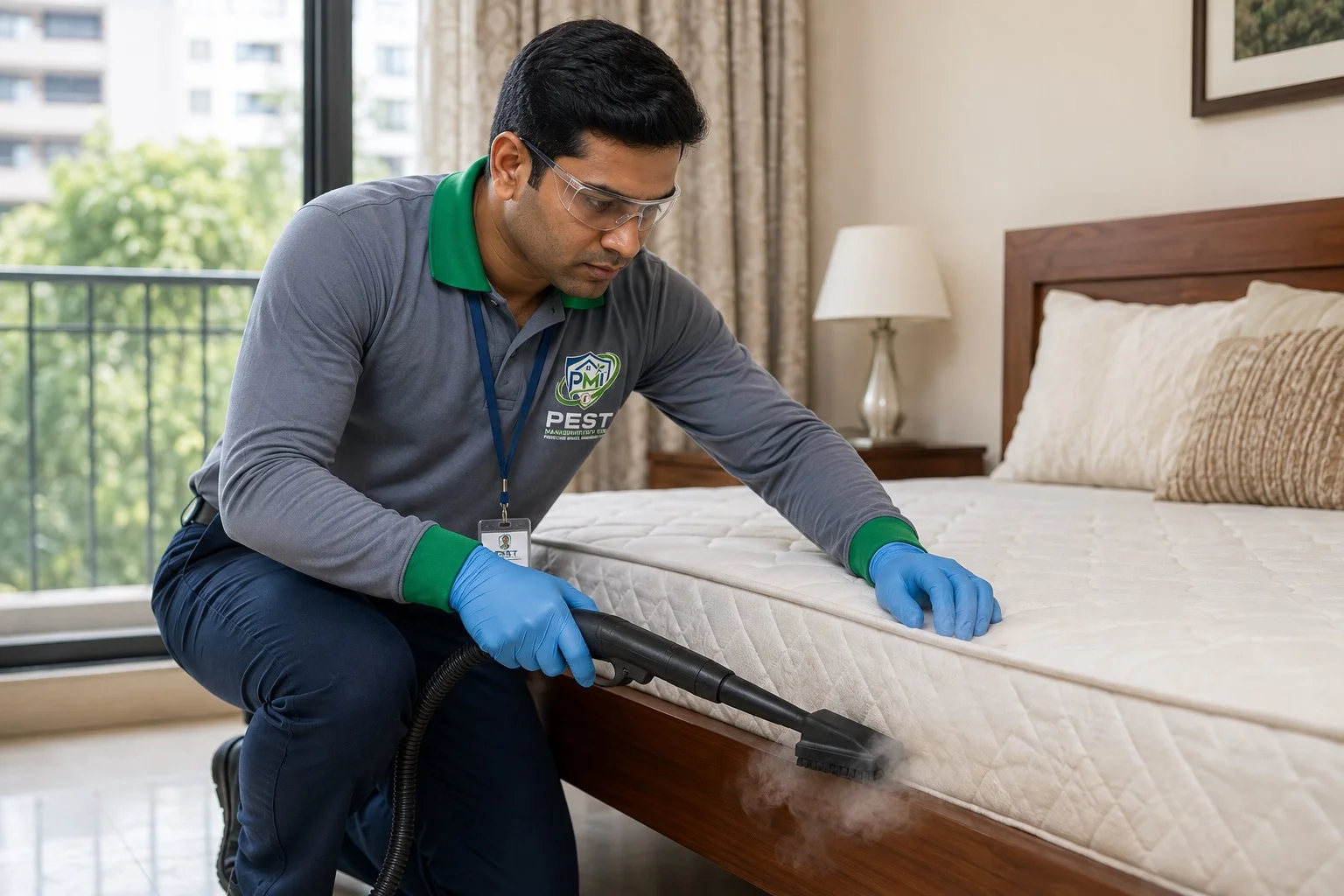 Bed Bug Treatment treatment being carried out by a PMI technician