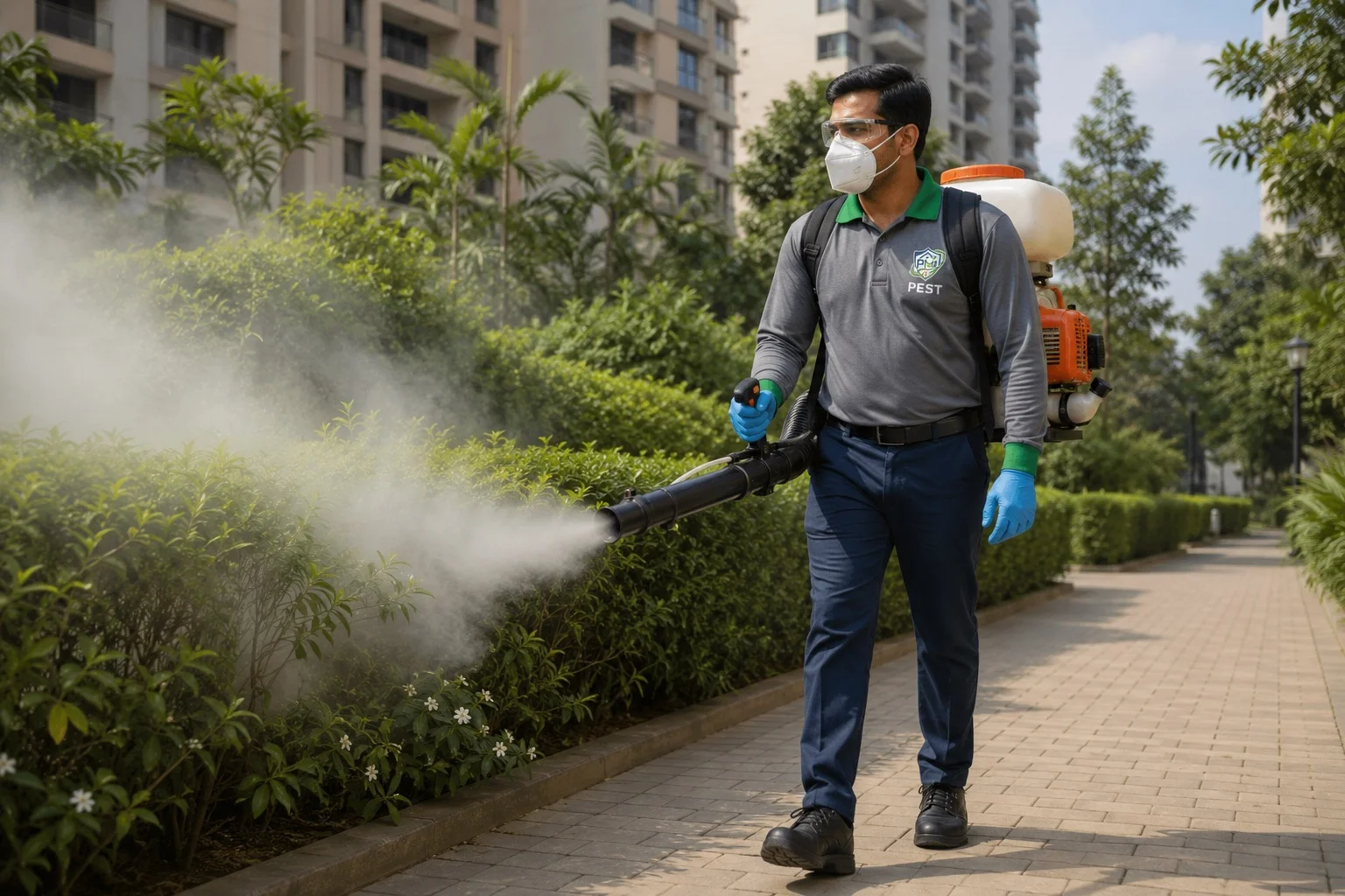 Mosquito Control being carried out by a PMI technician