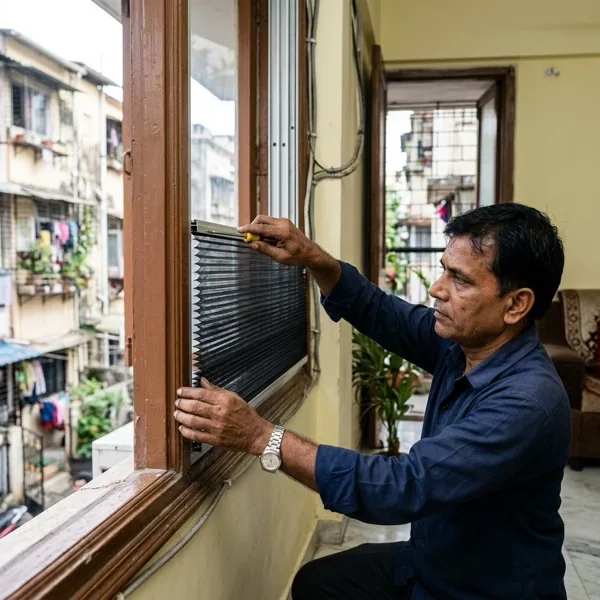 Mosquito Pleated Net treatment being carried out by a PMI technician